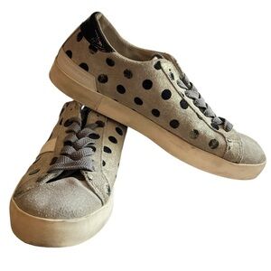 D.A.T.E premium sneakers suede leather polka dot shoe size 8.5